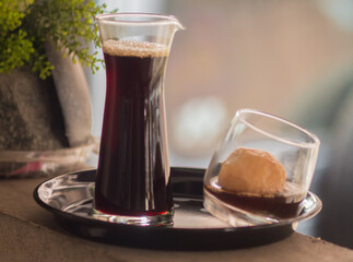 americano coffee with milk ice ball