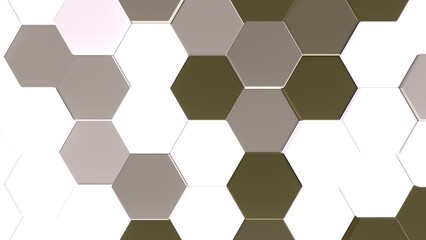 Hexagon, Würfel, Balken, Box, Quadratisch, Geometrie, Anordung, 3D, dynamisch, Quader, metall, mosaik, Architektur, braun, weiß, beige