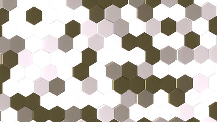 Hexagon, Würfel, Balken, Box, Quadratisch, Geometrie, Anordung, 3D, dynamisch, Quader, metall, mosaik, Architektur, braun, weiß, beige