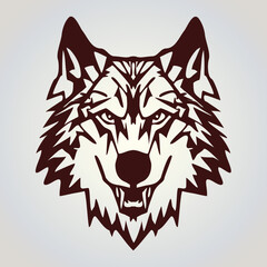 Wolf head mascot illustration vector