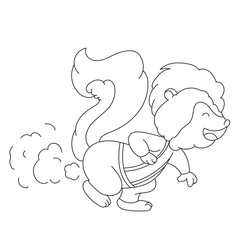 skunk fart happily doodle art