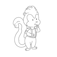 skunk goes to school doodle art