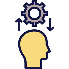 Cog, head  Vector Icon which can easily modify or edit

