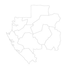 Gabon political map of administrative divisions