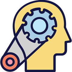 Brainstorming, cog chain Vector Icon which can easily modify or edit

