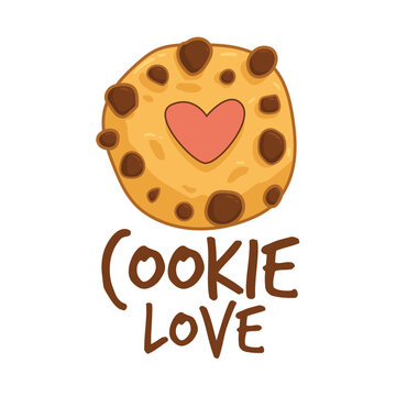 abstract cookie love logo design template