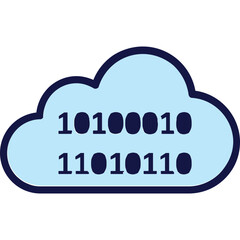 Binary, cloud coding Vector Icon Fully Editable

