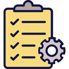 Checklist, cog Vector Icon Fully Editable
