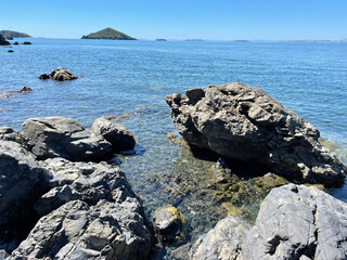 The Sea of Japan off the coast of Rikorda Island. Russia, Vladivostok