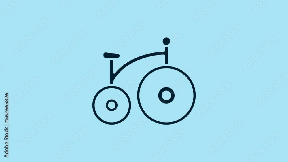 Canvas Prints blue vintage bicycle with one big wheel and one small icon isolated on blue background. bike public 