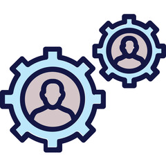 Cog, human resource Vector Icon which can easily modify or edit

