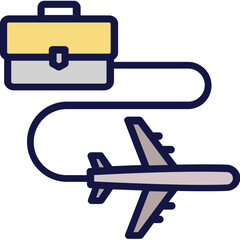 Airplane, business tour Vector Icon which can easily modify or edit

