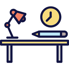 Computer, computer desk Vector Icon which can easily modify or edit

