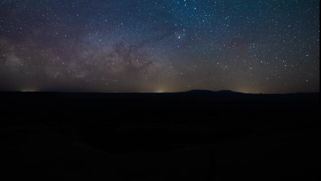 Panning time-lapse of the Milky Way rising over the horizon in Canyonlands National Park in Utah.  Shot in 4K