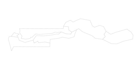 The Gambia political map of administrative divisions