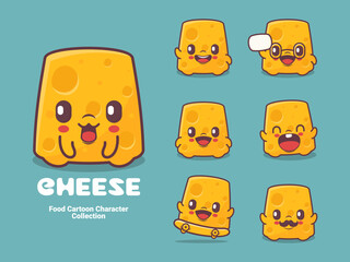 cheese cartoon character food vector illustration