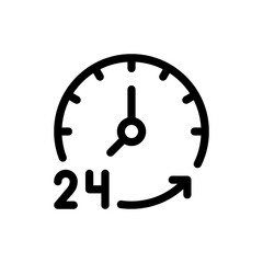 24 hours line icon