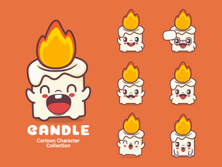 candle cartoon character vector illustration