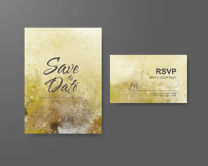 Wedding invitation with abstract watercolor background