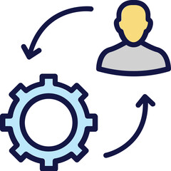 Career growth, cog Vector Icon

