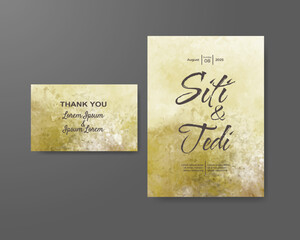 Wedding invitation with abstract watercolor background