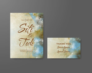 Wedding invitation with abstract watercolor background
