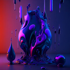 Liquid splash Ai Generative abstract Shape