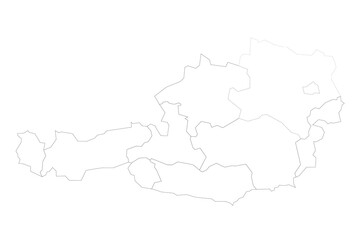 Austria political map of administrative divisions