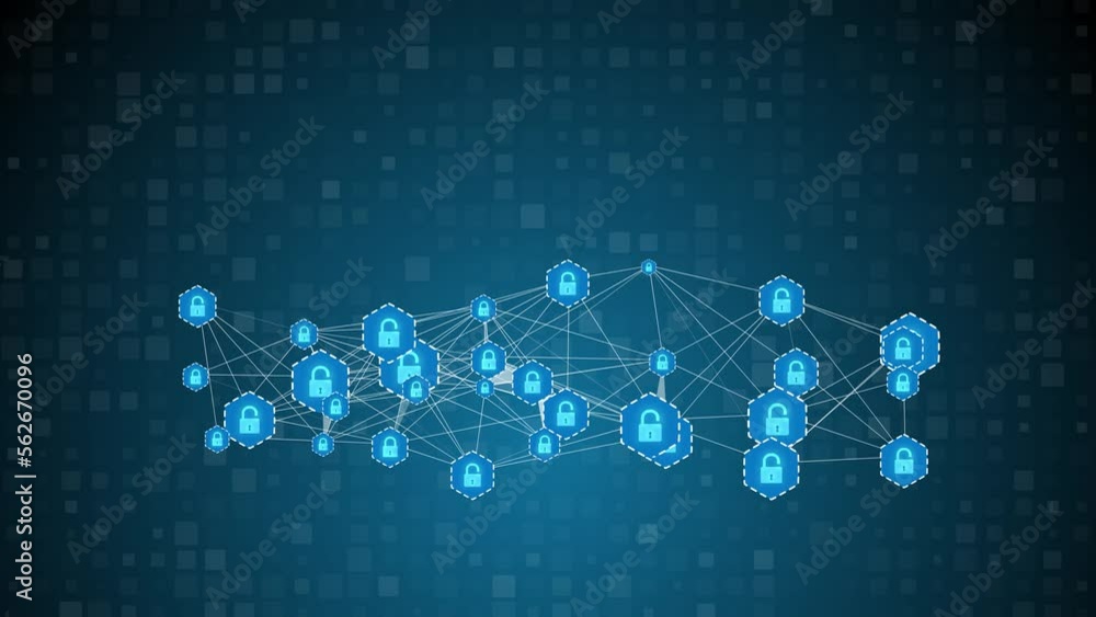 Poster hud and shield icon of cyber security, digital data network protection, future technology network co