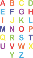 abc letters isolated on white