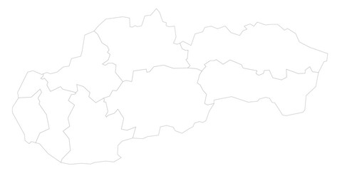 Slovakia political map of administrative divisions