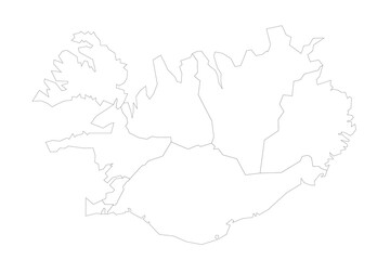 Iceland political map of administrative divisions