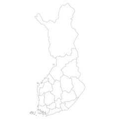 Finland political map of administrative divisions