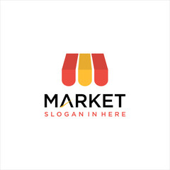 market online store logo design. retail shop idea vector