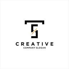 monogram TS letter logo with abstract geometric vector