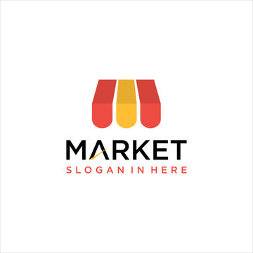 market online store logo design. retail shop idea vector