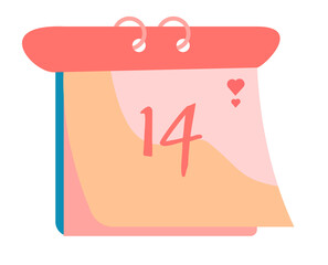 valentines calendar isolated