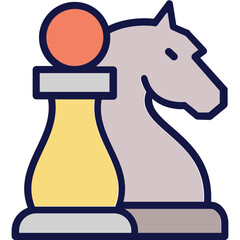 Chess knight, chess pawn Vector Icon
