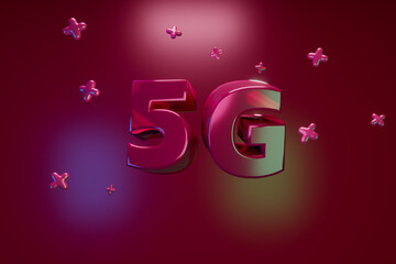 speed internet. Volumetric letters on a red background