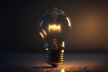 Digital illustration about light bulb.
Generative AI.