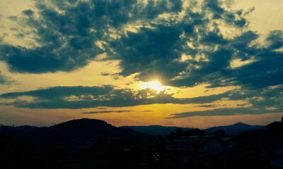 sunset in the mountains