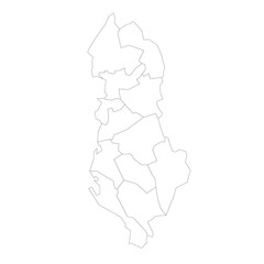 Albania political map of administrative divisions