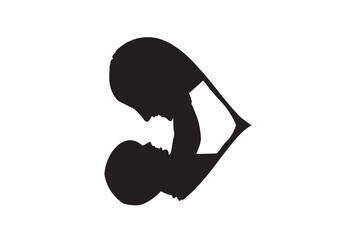 silhouette of mom and baby