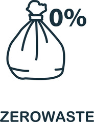 Zerowaste icon. Monochrome simple Sustainability icon for templates, web design and infographics
