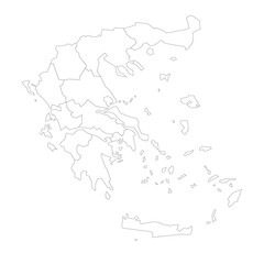 Fototapeta premium Greece political map of administrative divisions