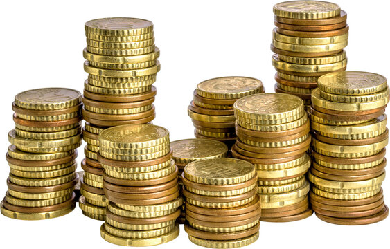 isolated euro coins