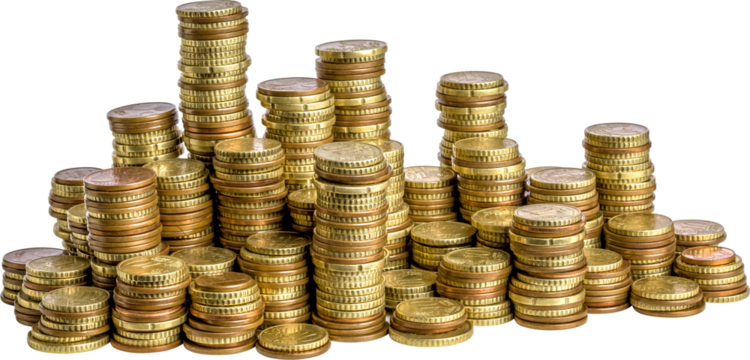  stack of euro coins