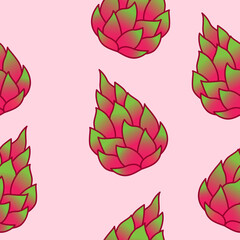 Vector Premium Pattern Dragon Fruit illustration