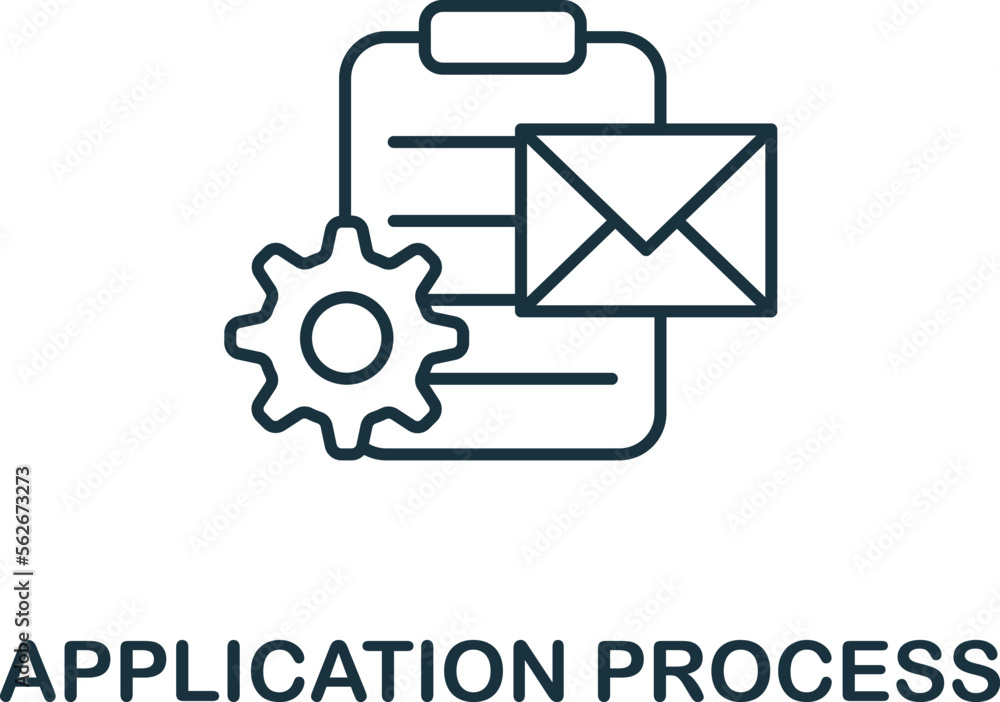 Aufkleber application process icon. monochrome simple talent development icon for templates, web design and in