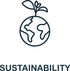 Sustainability icon. Monochrome simple Sustainability icon for templates, web design and infographics